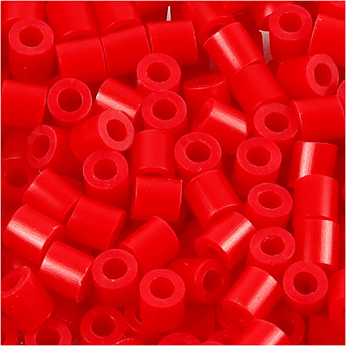 Nabbi strijkkralen, afm 5x5 mm, gatgrootte 2,5 mm, medium, rood (32231), 1100 stuk 1 doos