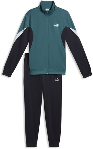 Puma ess block poly suit unisex trainingspak - emerald ice
