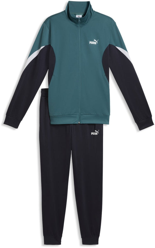 Puma ess block poly suit unisex trainingspak - emerald ice