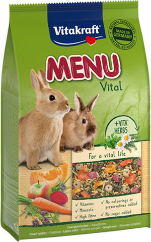 Vitakraft - menu vital - konijnenvoeding - compleet voer voor konijnen - 3 kg