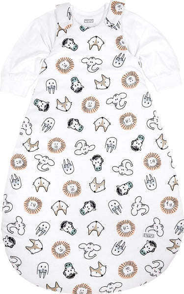 Meyco baby animal baby slaapzak rond tweedelig - multicolour - 50 56 - 2.5 tog