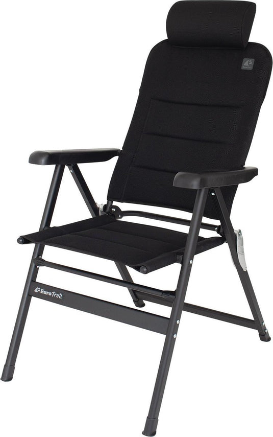 campingstoel Chateau 123 x 48 cm aluminium zwart