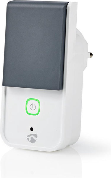 Nedis smartlife slimme stekker - wi-fi - ip44 - energiemeter - 3680 w - randaarde stekker type f (cee 7 7) - -30 - 40 °c - android ios - grijs wit - 1 stuks