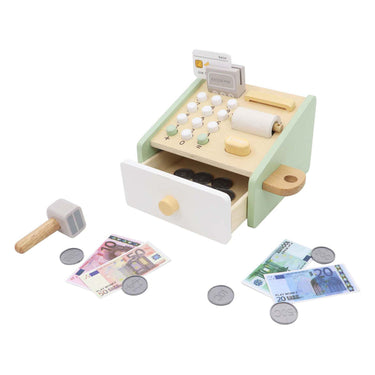 Lobbes houten speelgoedkassa met accessoires