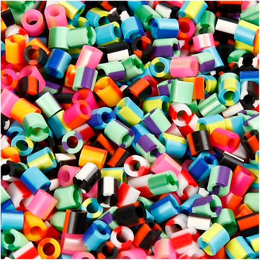 Nabbi strijkkralen, afm 5x5 mm, gatgrootte 2,5 mm, medium, streep, 10000 div 1 doos