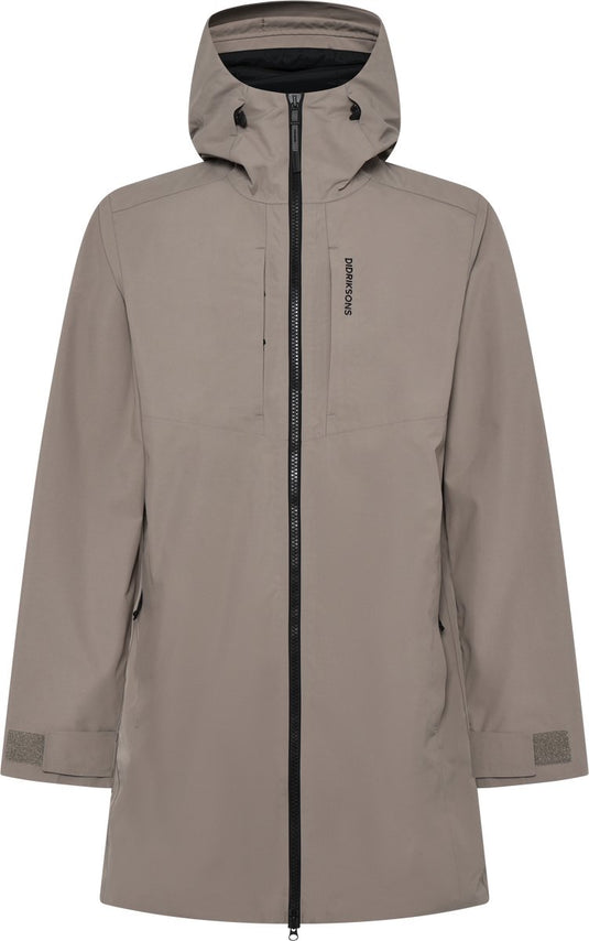 Didriksons sören usx parka unisex outdoorjas - ash brown