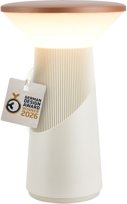 Briloner b.k.licht pilia - oplaadbare tafellamp - snoerloze lamp - dimbaar - met batterij - usb-c - ø15 x 24cm - koffie grijs