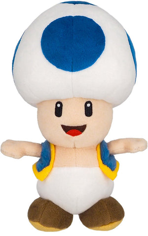 Nintendo together+ nintendo together + super mario bros – blauwe toad official licensed knuffel – 20 cm pluche