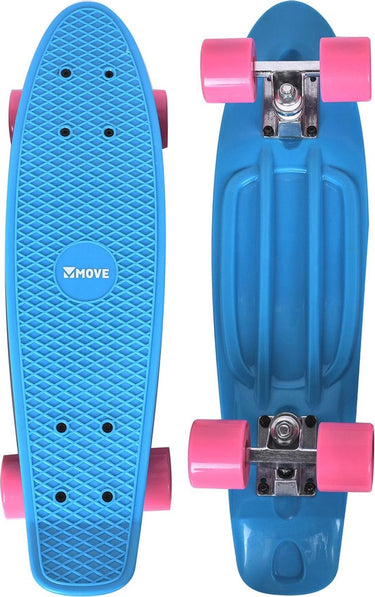 Move cruiser skateboard - old school retro board 22 sky blue - blauw - 55cm