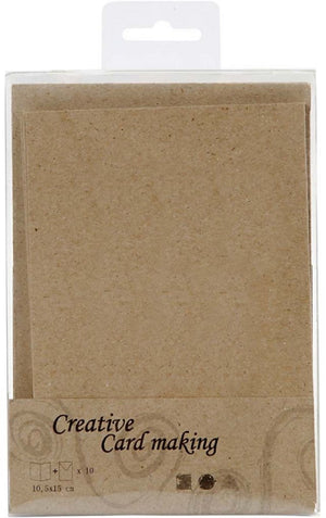 Creativ company kaarten enveloppen 10,5x15 cm naturel 10 stuks