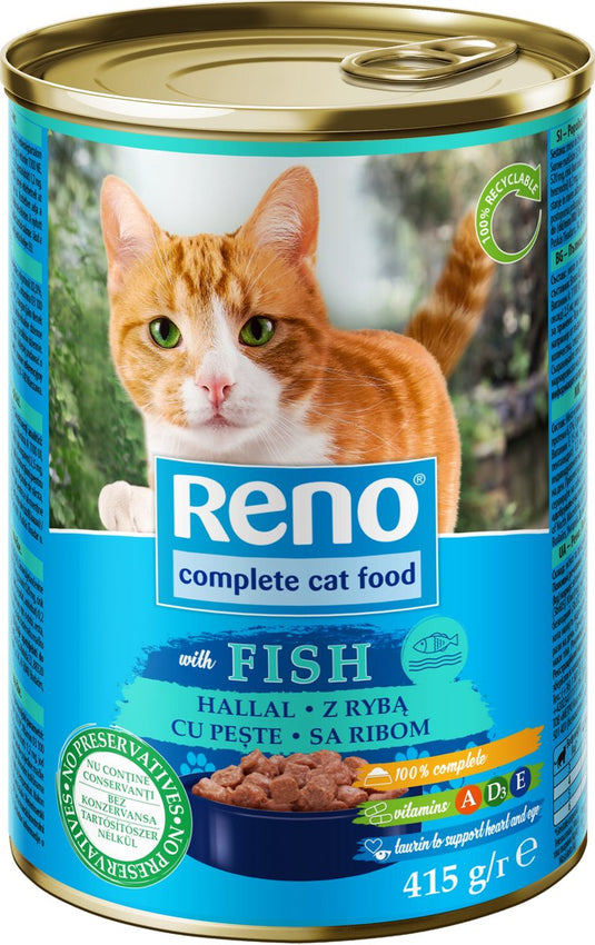 Reno kattenvoer natvoer vis in saus 24 x 415g