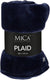 Mica decorations famke fleece plaid - l180 x b130 cm - donkerblauw