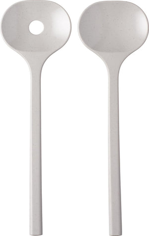 Mepal bloom saladebestek - 2-delig - pebble white - licht grijs