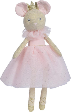 Nicotoy muis ballerina roze jurkje 33cm - knuffel