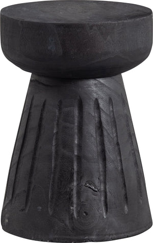 Woood borre kruk - hout - zwart - 40x28x28