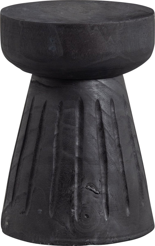 Woood borre kruk - hout - zwart - 40x28x28