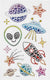 Creativ company diamond stickers - ruimte thema - zelfklevende glitter stickers - strass knutselstickers - luxe decoratie stickers - feestelijke plakdiamant stickers - 10x16 cm - 1 vel