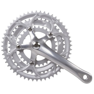 Mighty crankstel race 3 x 8 speed 30 42 52t aluminium - zilver