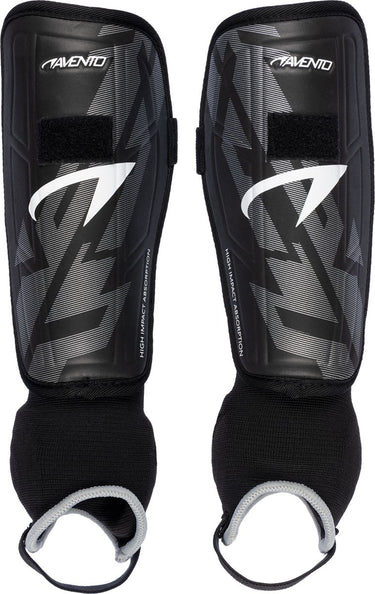 Avento scheenbeschermers - pro-style - zwart zilver - maat m