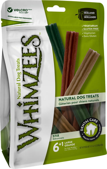 Whimzees stix l - kauwsnacks - hond - 17,8cm - 6st