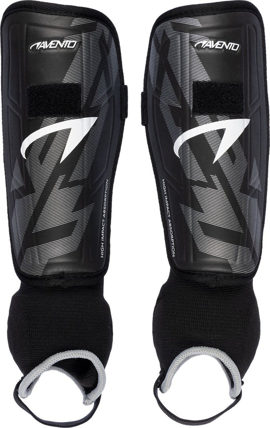 Avento scheenbeschermers - pro-style - zwart zilver - maat l