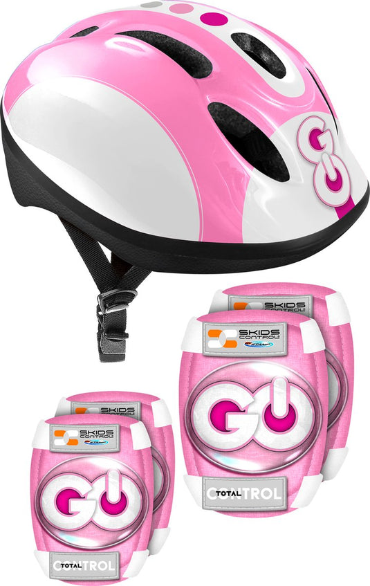 Stamp helmet + elbow knee pads girl, skids control