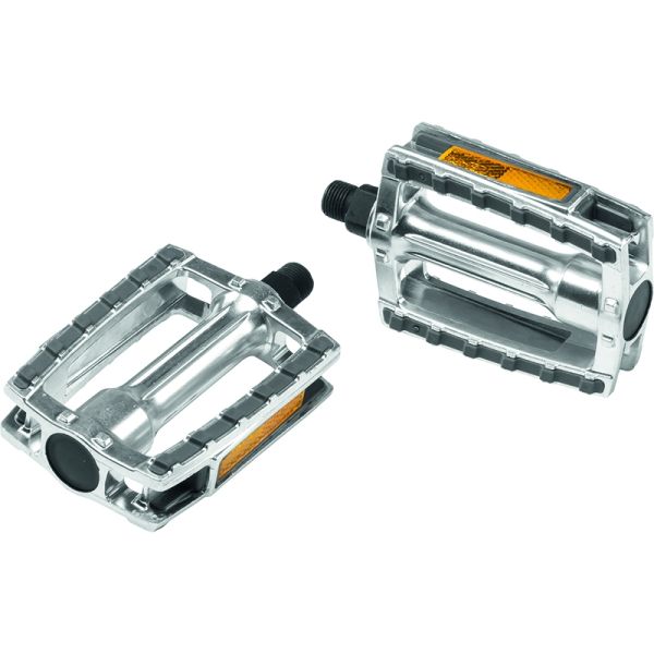 Load image into Gallery viewer, Pedaalset Ergotec 658 9 16 met reflector - zilver grijs
