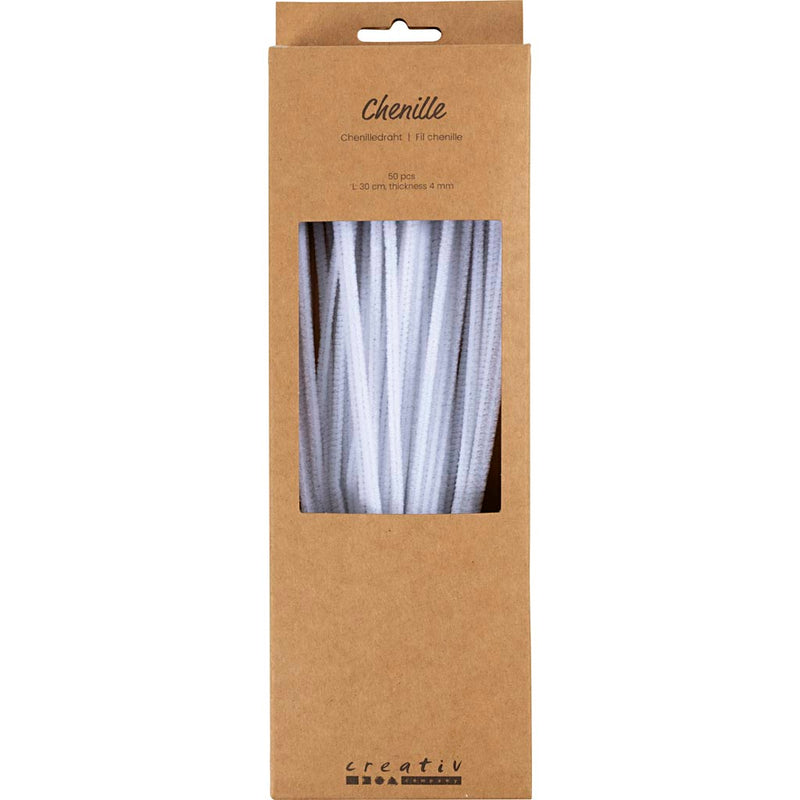 Laden Sie das Bild in Galerie -Viewer, Https: www.cchobby.nl chenille-l-30-cm-dikte-4-mm-wit-50-stuk-1-doos
