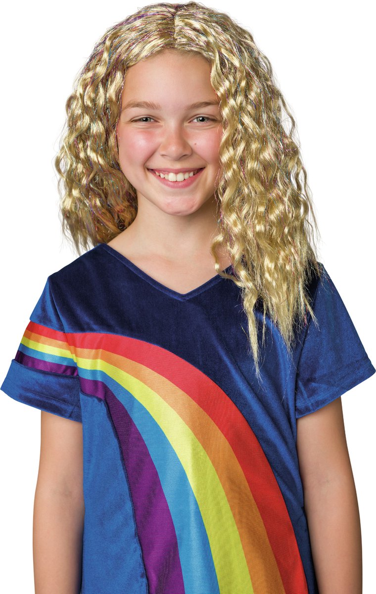 Afbeelding laden in galerijviewer, K3 verkleedaccessoire - pruik julia - met glitter extensions en speld
