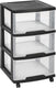 Curver essentials ladesysteem - 3x20 liter - 37,1x38,9x67 cm - zwart