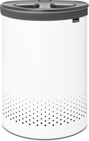 Brabantia wasmand - met deksel - 55 l - white kunststof deksel