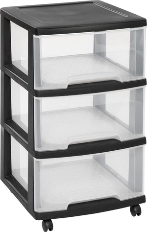 Curver essentials ladesysteem - 3x20 liter - 37,1x38,9x67 cm - zwart