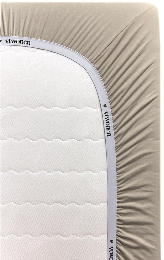Vtwonen katoen - hoeslaken - 180x200 cm - zand