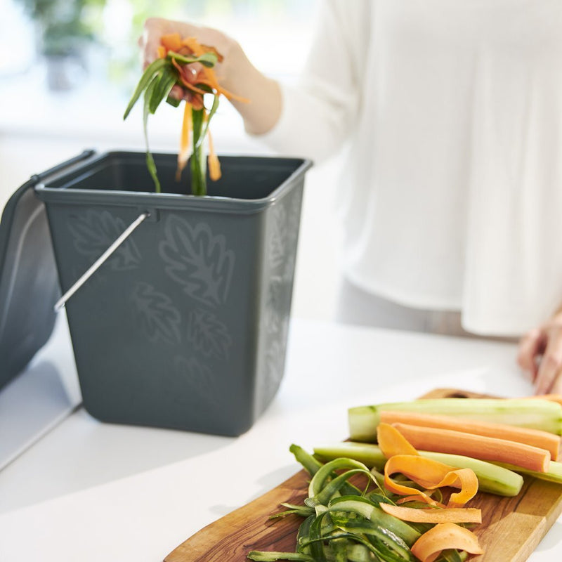 Load image into Gallery viewer, Rotho groenafvalemmer 7l donkergroen
