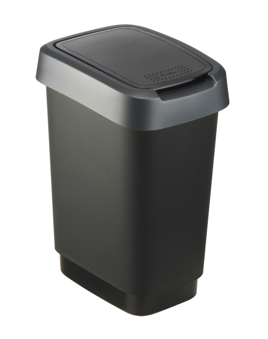 Rotho afvalbak 10l twist dark silver