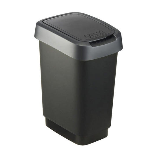 Rotho twist afvalbak 10l zwart