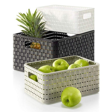 Rotho country mand vierkant 30x30x16 cm 14l wit