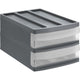 Rotho systemix design ladekast met 2 lades 39.5x25.5x20.3 cm antraciet