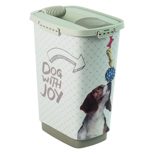 Rotho cody dog pet food container 25l cappuccino zand