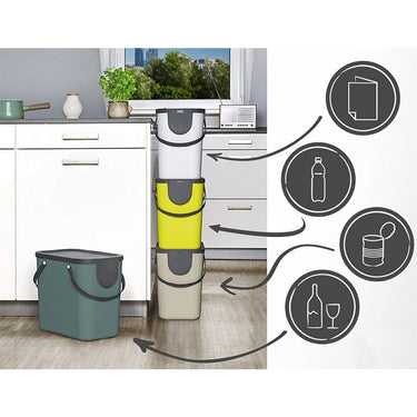 Rotho albula afvalscheiders - bpa vrij - 25l - cappuccino