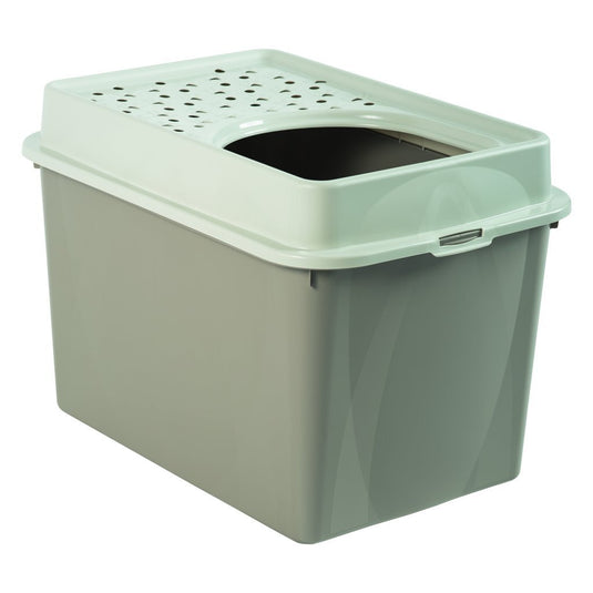 Rotho eco berty kattenbak met boveningang cappuccino zand