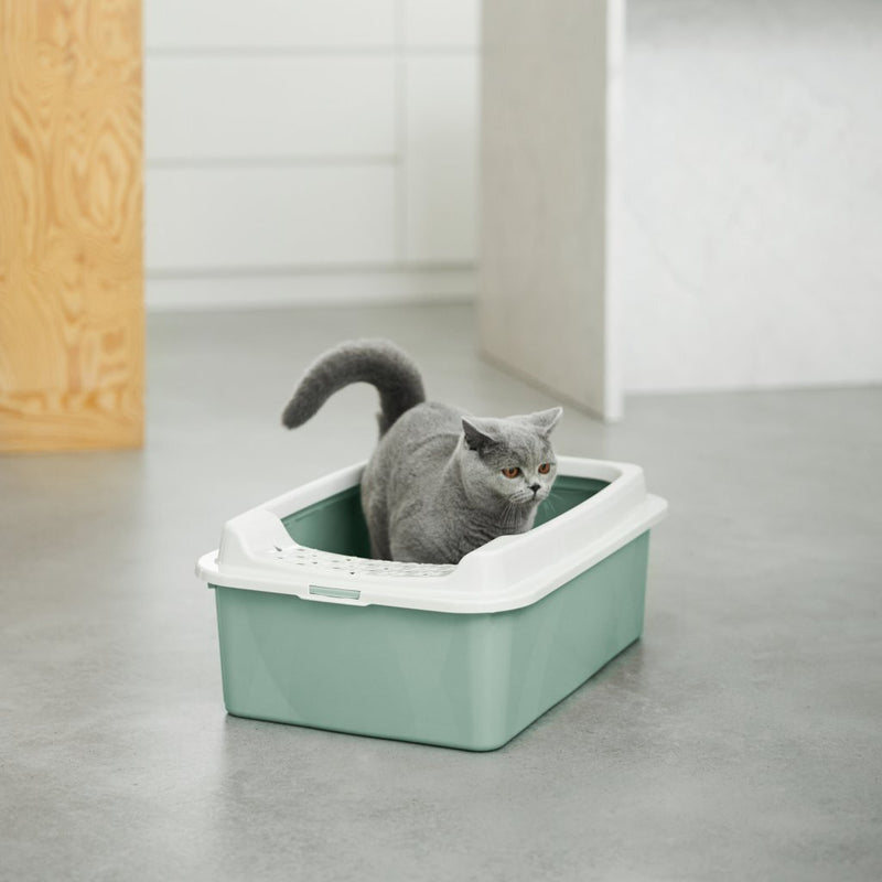 Load image into Gallery viewer, Rotho eco bonnie kattenbak met boveningang m groen zand
