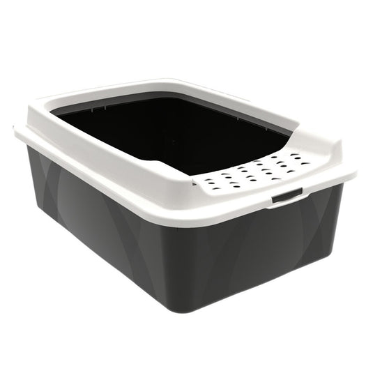 Rotho eco bonnie kattenbak met boveningang m zwart zand
