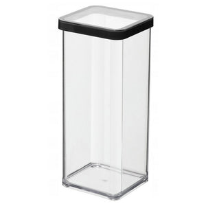 Rotho loft bewaardoos 10x10x21 cm 1.5l zwart transparant
