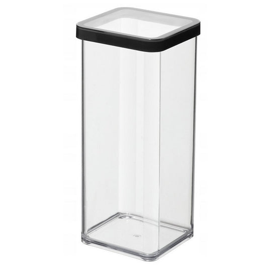 Rotho loft bewaardoos 10x10x21 cm 1.5l zwart transparant