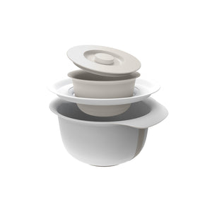 Rotho fresh beslagkom met spatdeksel 4l cool grey