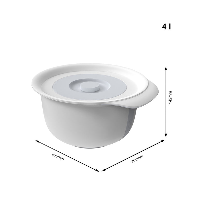 Load image into Gallery viewer, Rotho fresh beslagkom met spatdeksel 4l cool grey
