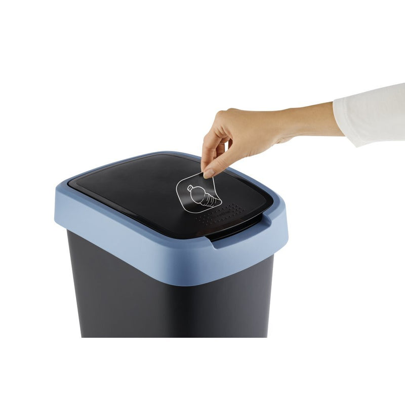 Load image into Gallery viewer, Rotho twist afvalbak 10l horizon blauw antraciet
