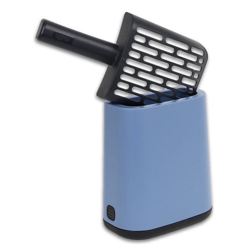 Rotho biala kattenbakschep + zakjes en houders horizon blauw