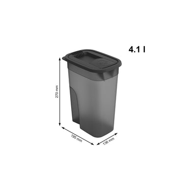 Rotho flo pet food container 4,1l antraciet transparant